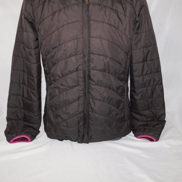 LL Bean Womens M 10 - 12 Brown Pink water resistant Puffer Jacket Full Zip - Picture 5 of 9